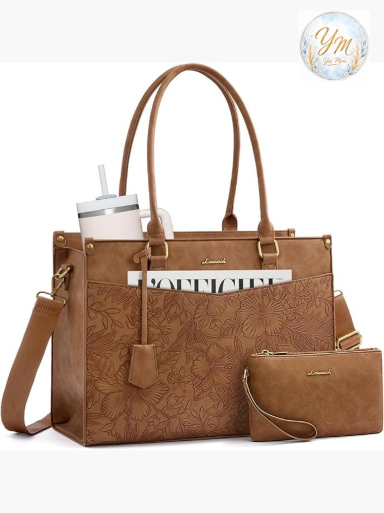 2-In-1 Laptop Tote With Removable Clutch & Cup Holder